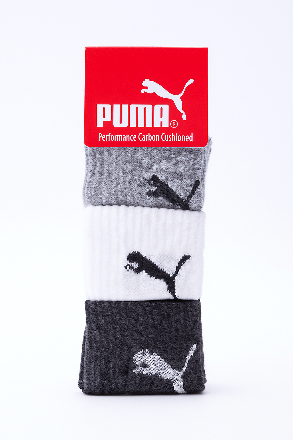Puma Combed Cotton Cushioned Socks – Soft, Breathable & Durable (Pack of 3, Unisex)